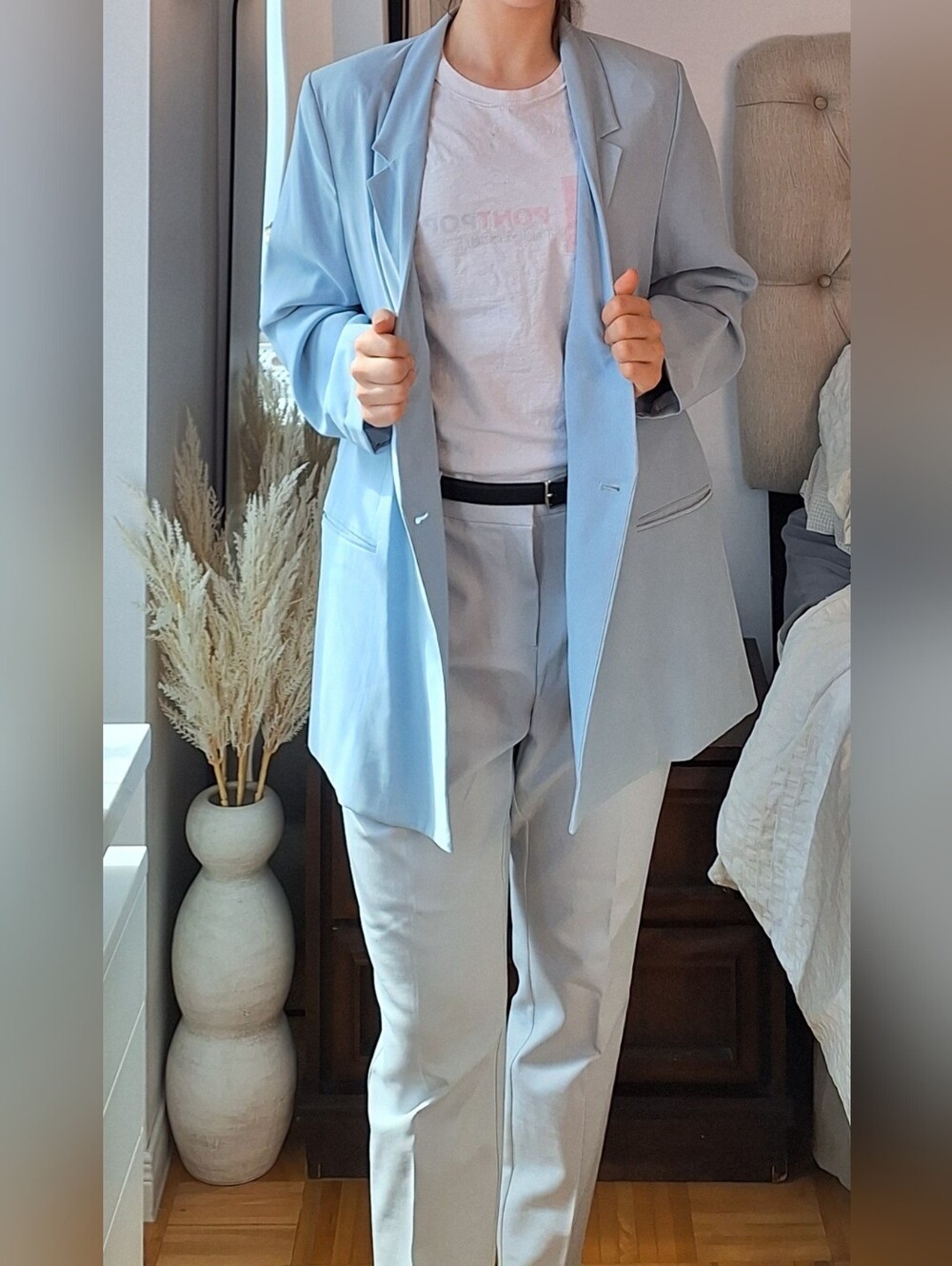H&M Light Blue Blazer With Pants Set